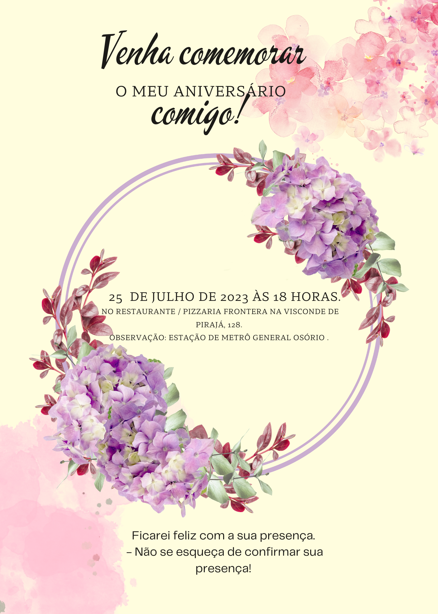 Convite de aniversário