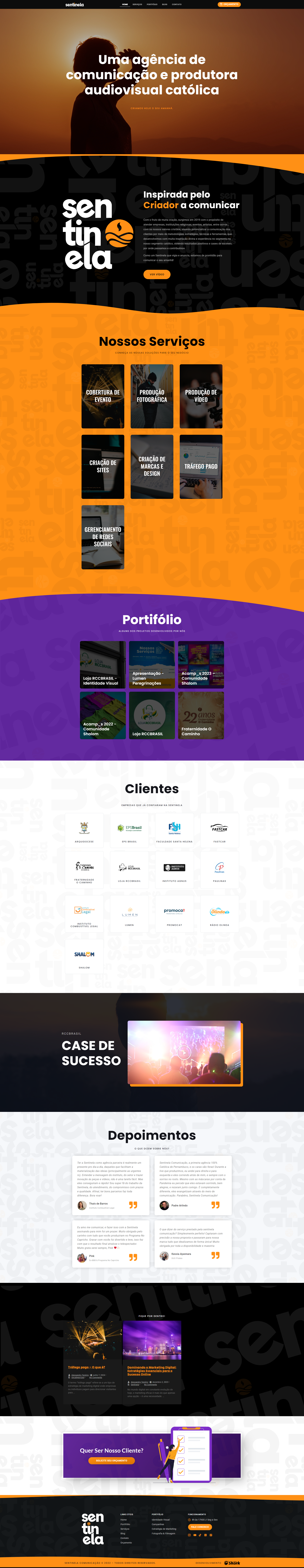 Sentinela Comunicação - Site institucional com sistema de gerenciamento de conteúdo