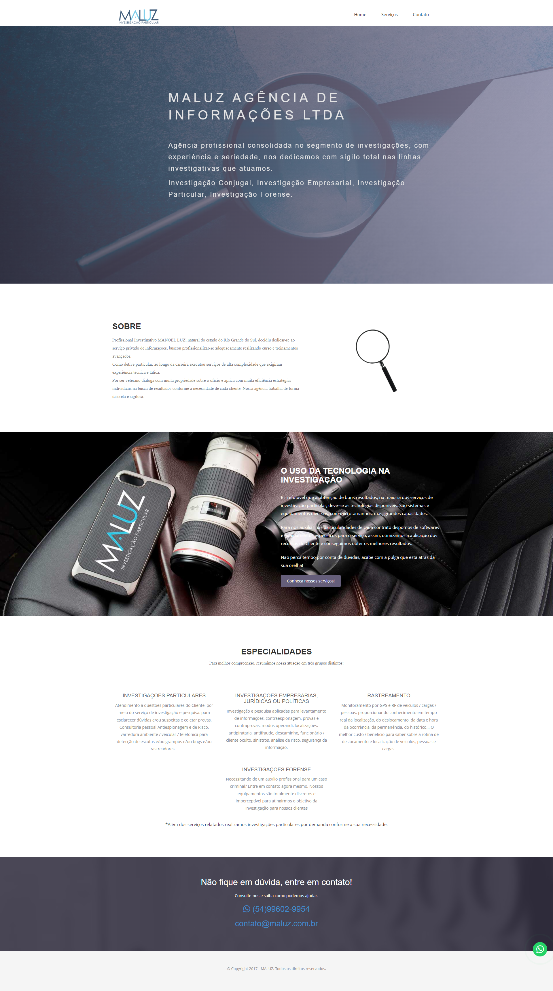 Site para Detetive Particular