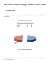 Análises Estatísticas - Avaliação da diferença entre a lordose lombar ortostática e em decúbito