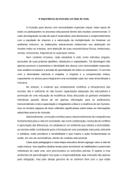 Redação: A Importância da Inclusão em Sala de Aula.