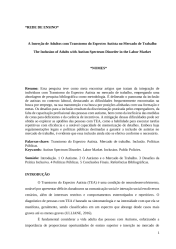 Paper: A Inserção de Adultos com Transtorno do Espectro Autista no Mercado de Trabalho.