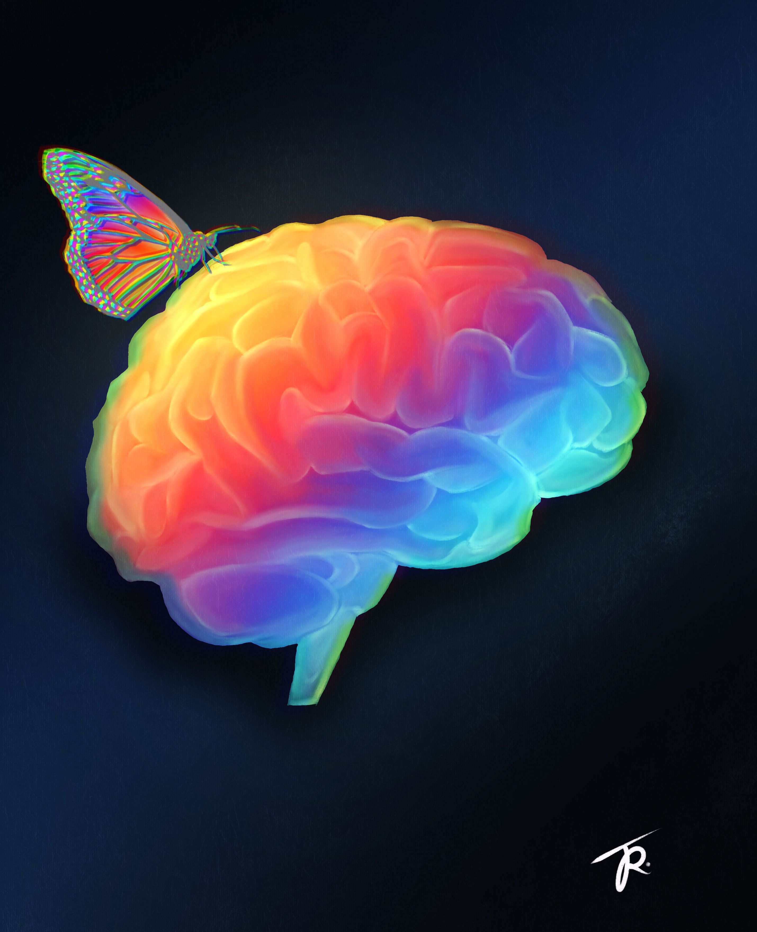 Ilustração de um cérebro.