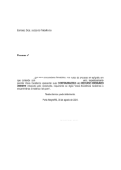 Contrarrazões Recurso Ordinário Adesivo