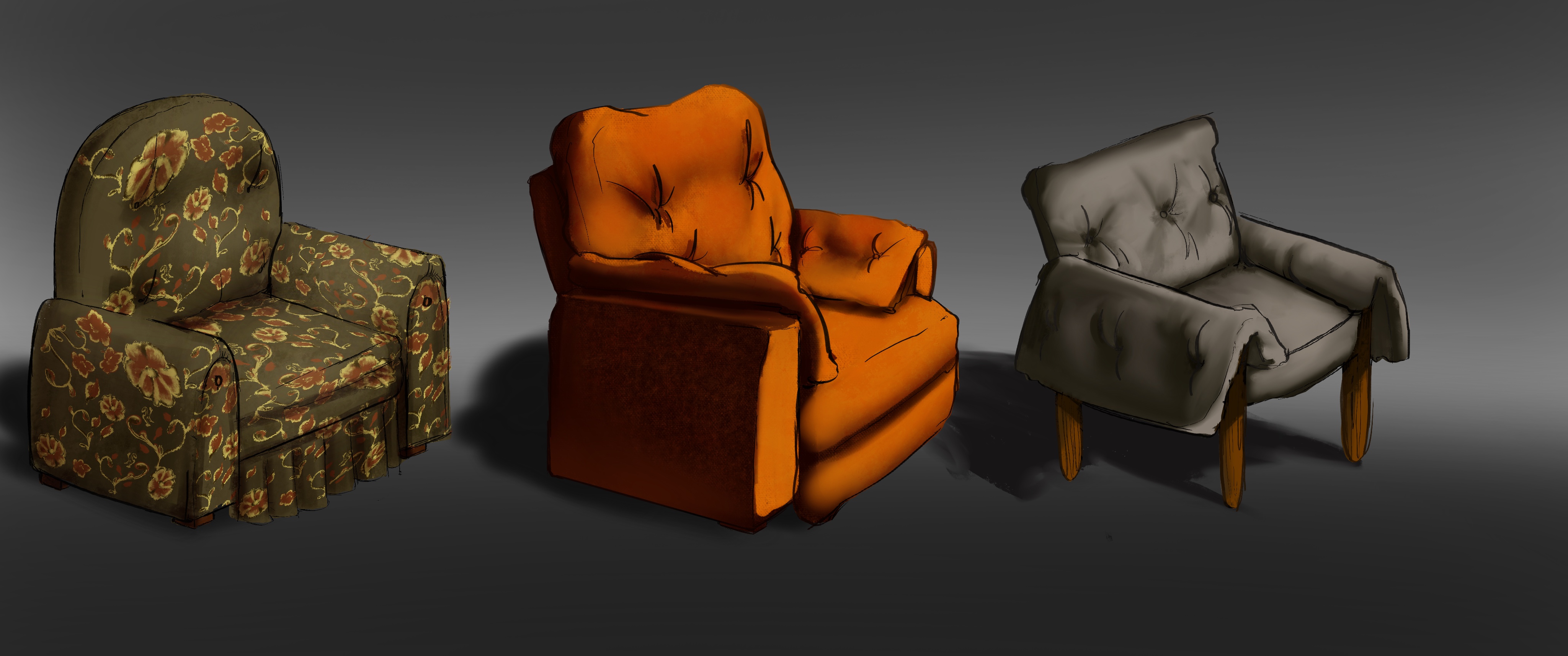 Concept art for Armchairs