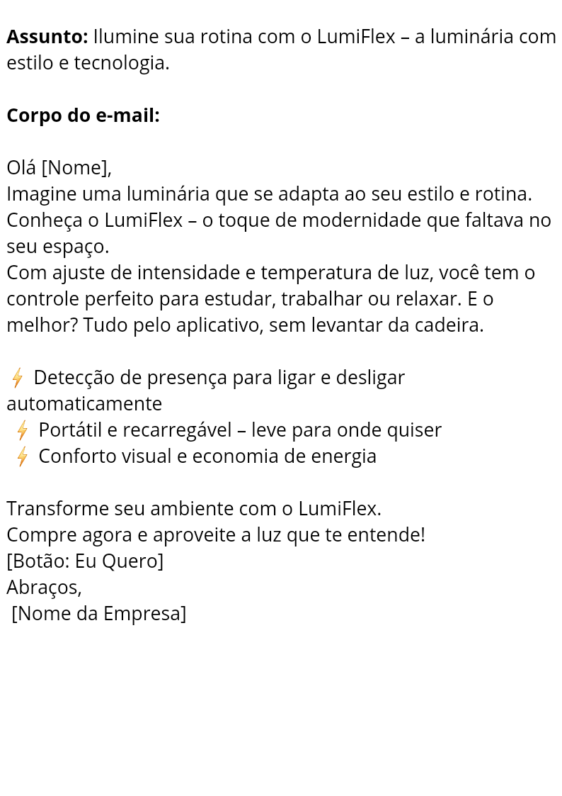 E-mail marketing. Lumiflex.