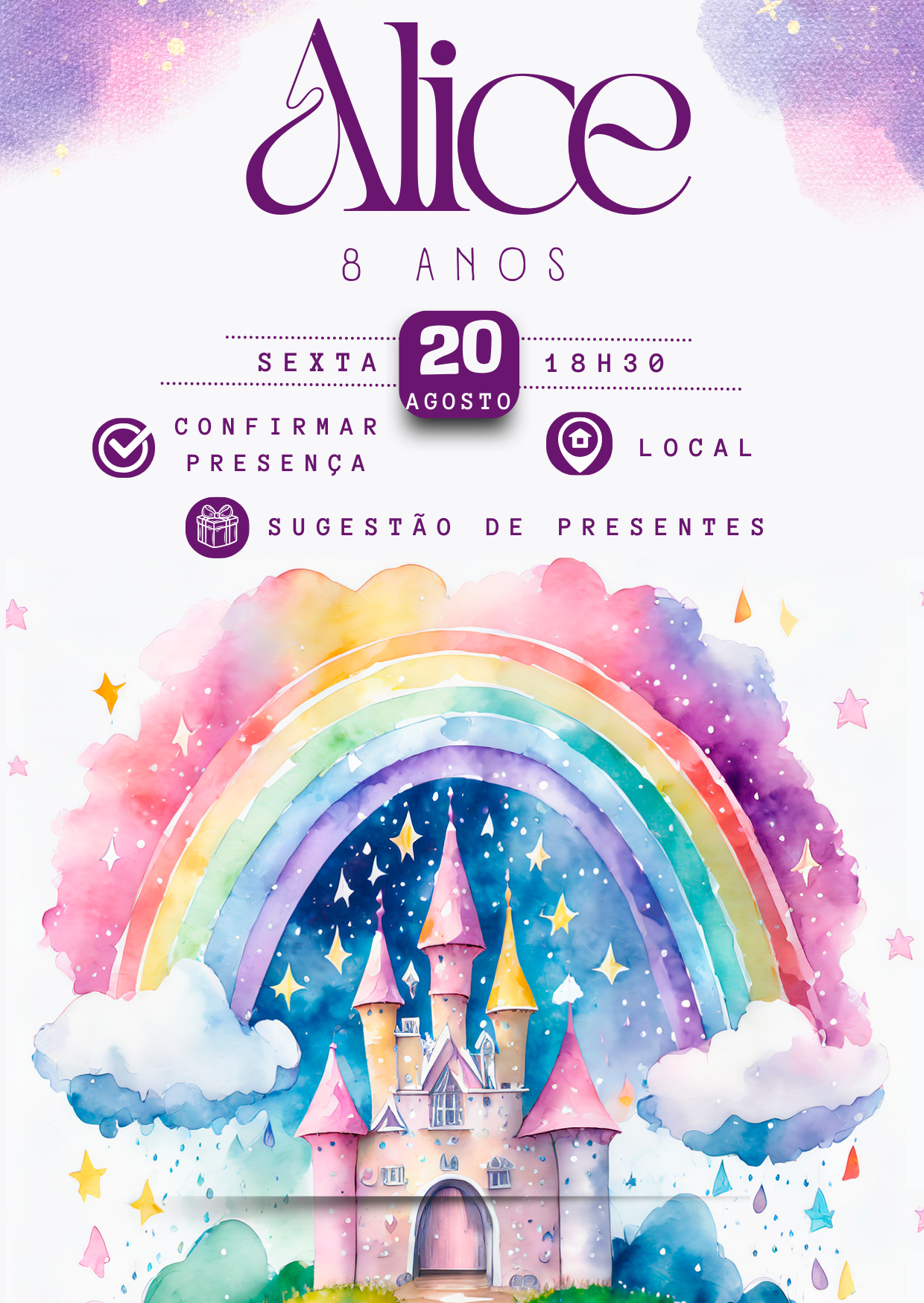 Convite Interativo Infatil Feminino