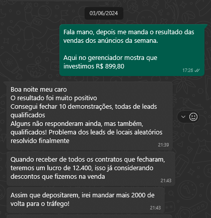 Faturamos 12k em 1 semana