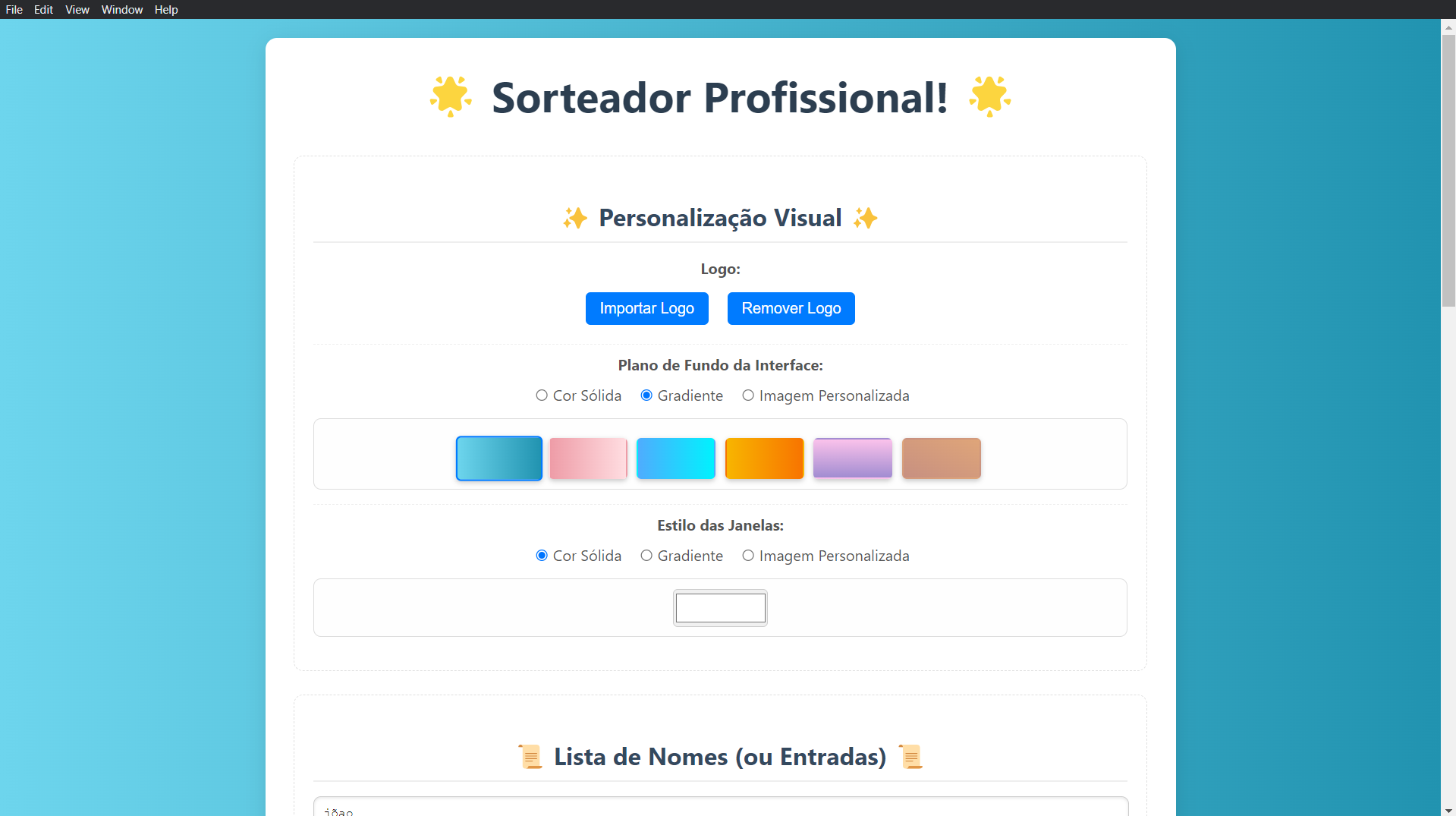Sorteador Profissional