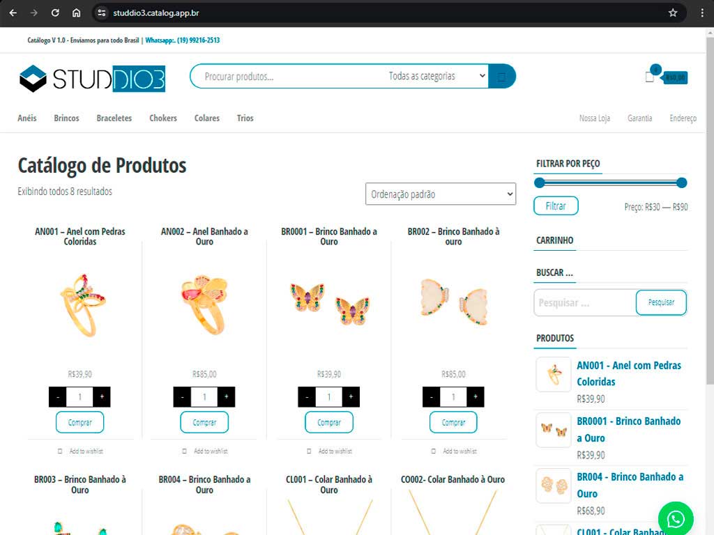 Catálogo de Pedidos (via Whastapp)
