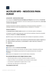 ACCELER NPD - NEGÓCIOS PARA DURAR