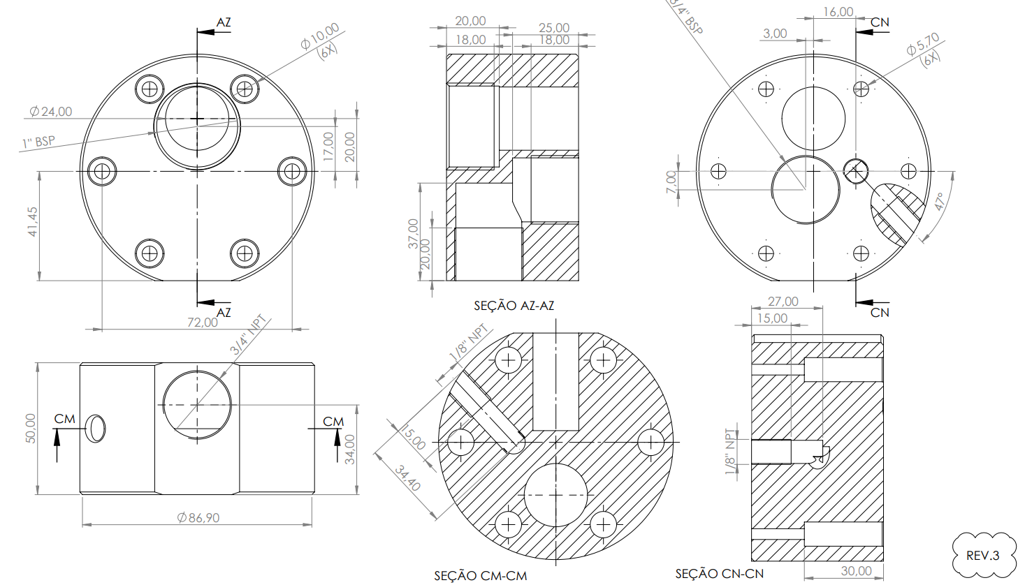 Detalhamento de desenho técnico