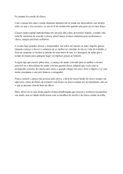 Crônica - Sempre Tiver Medo de Chuva