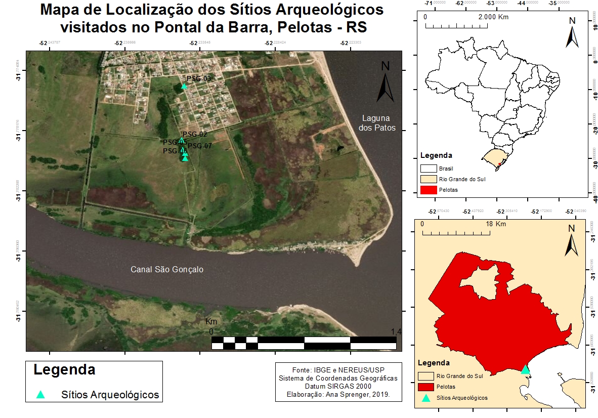 Mapa de Localização de sítio arqueológicos