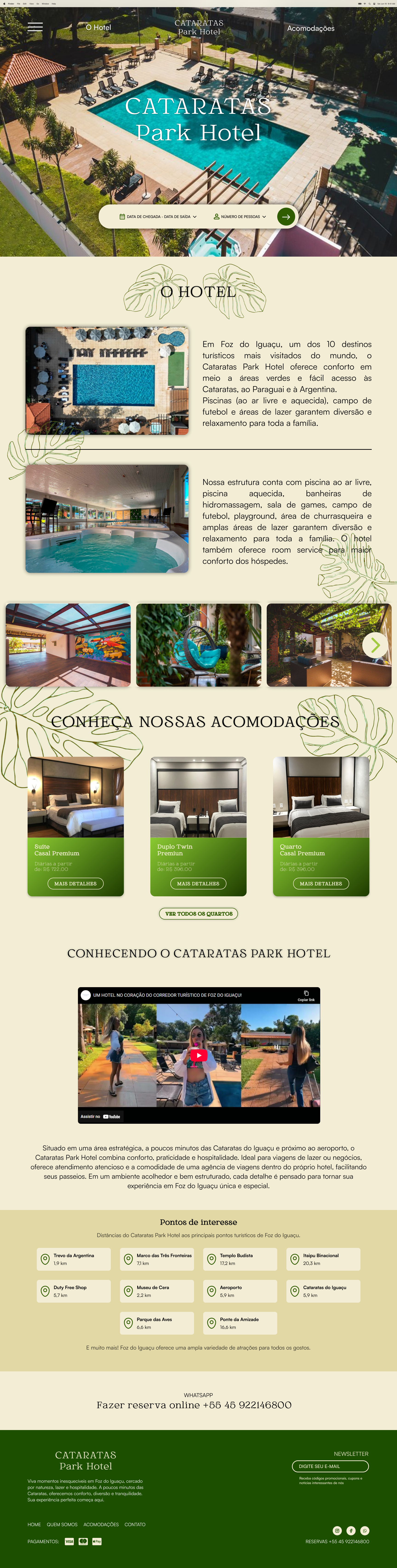 Web Site design - Hotel Cataratas