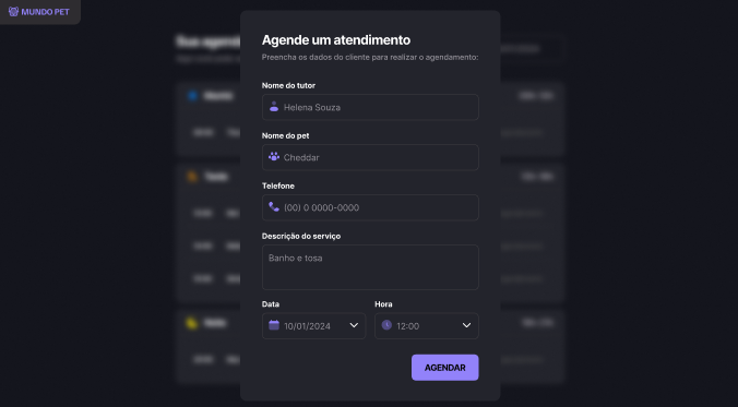 Agendamento de Petshop