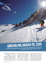 Matéria de esportes e aventura para revista impressa - Adrenalina abaixo de zero