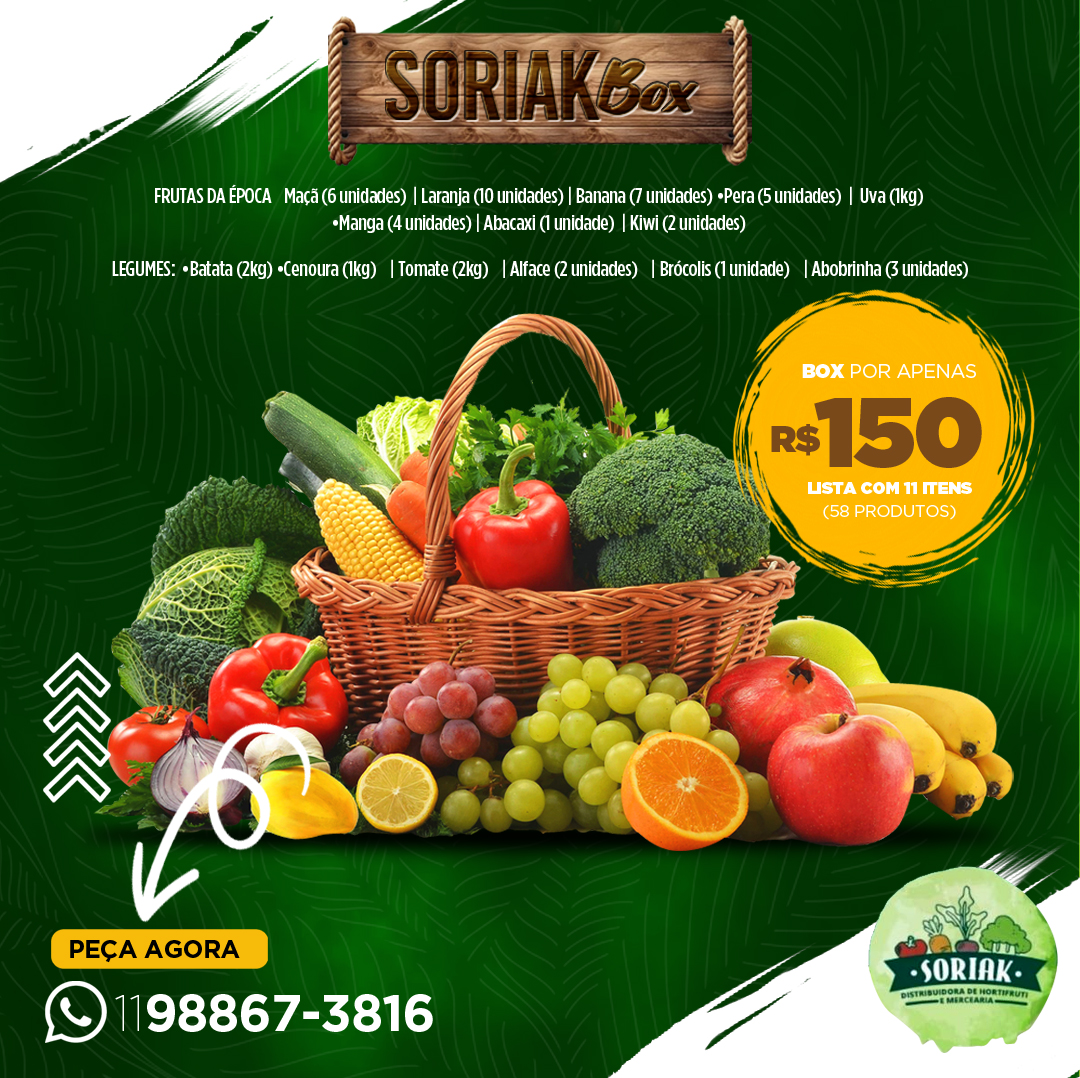 Design de Post Promocional – Soriak Box de Frutas e Legumes