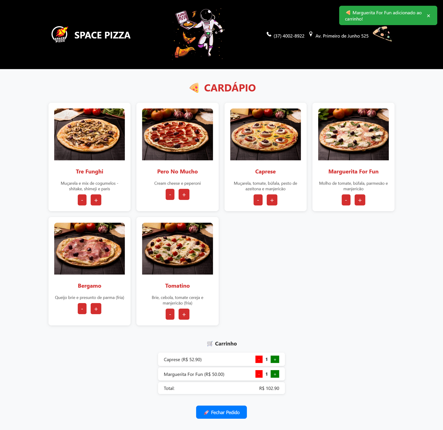 Site Pizzaria