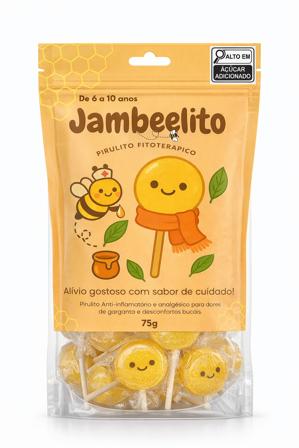 Embalagem para pirulito medicinal