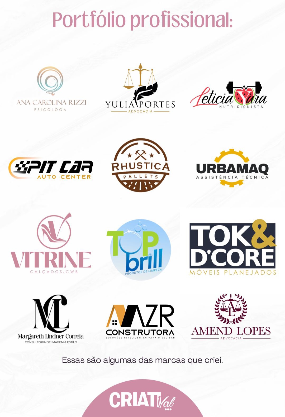 Portfólio logo marca criada