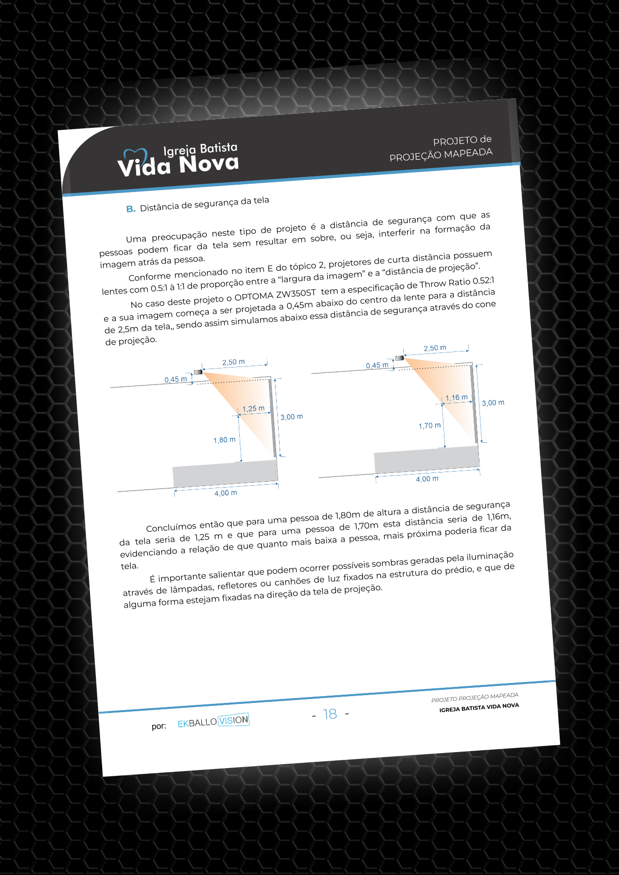 Técnico de projeção mapeada para Igreja