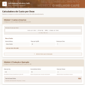 Plataforma de calculo para máquinas de cáfe