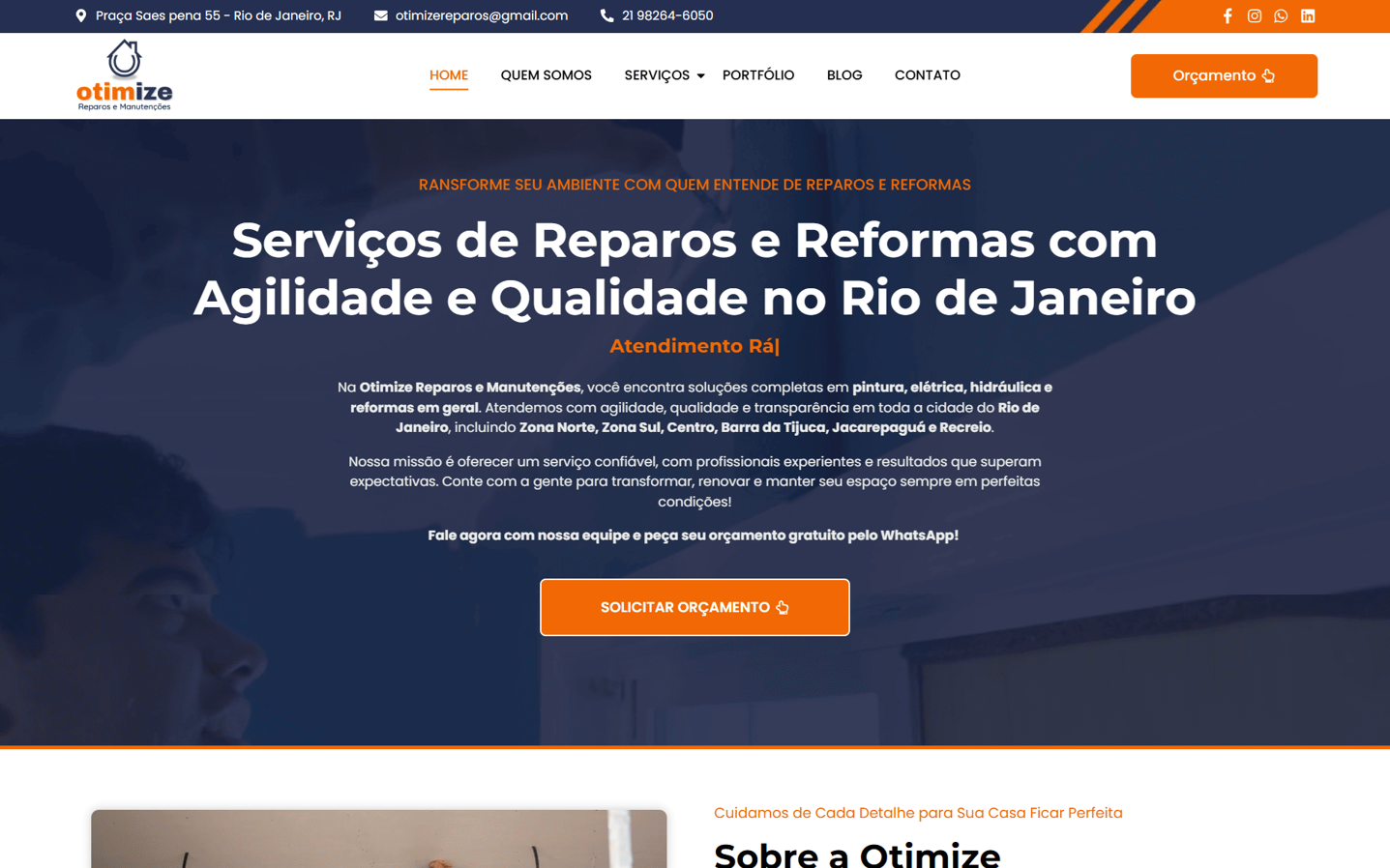 Otimize Reparos - Site Institucional