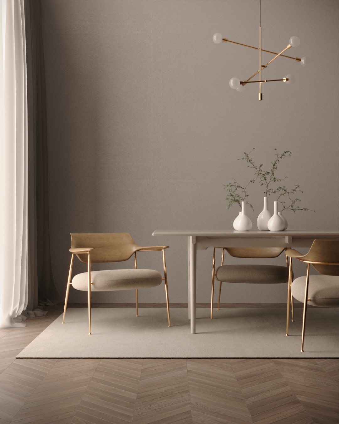 Ambiente de Jantar Contemporâneo | Mood Entardecer | Render 3D | Estudo de ArchViz