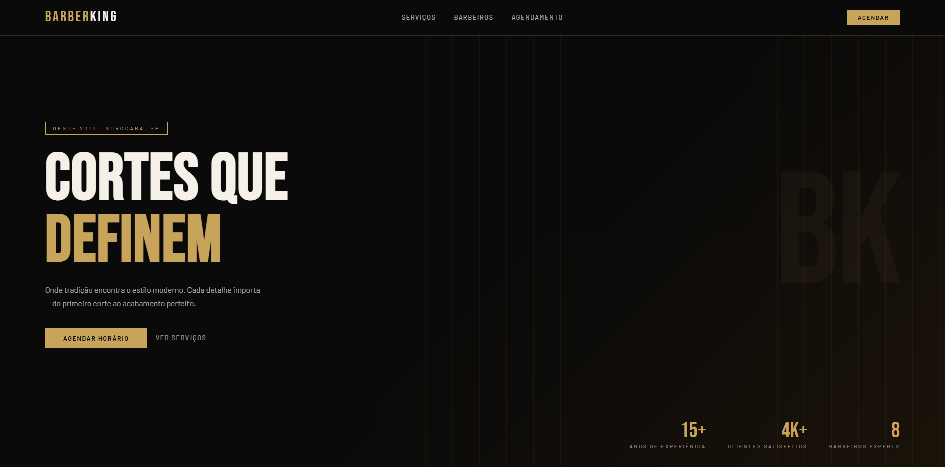 Landing page para barber shop