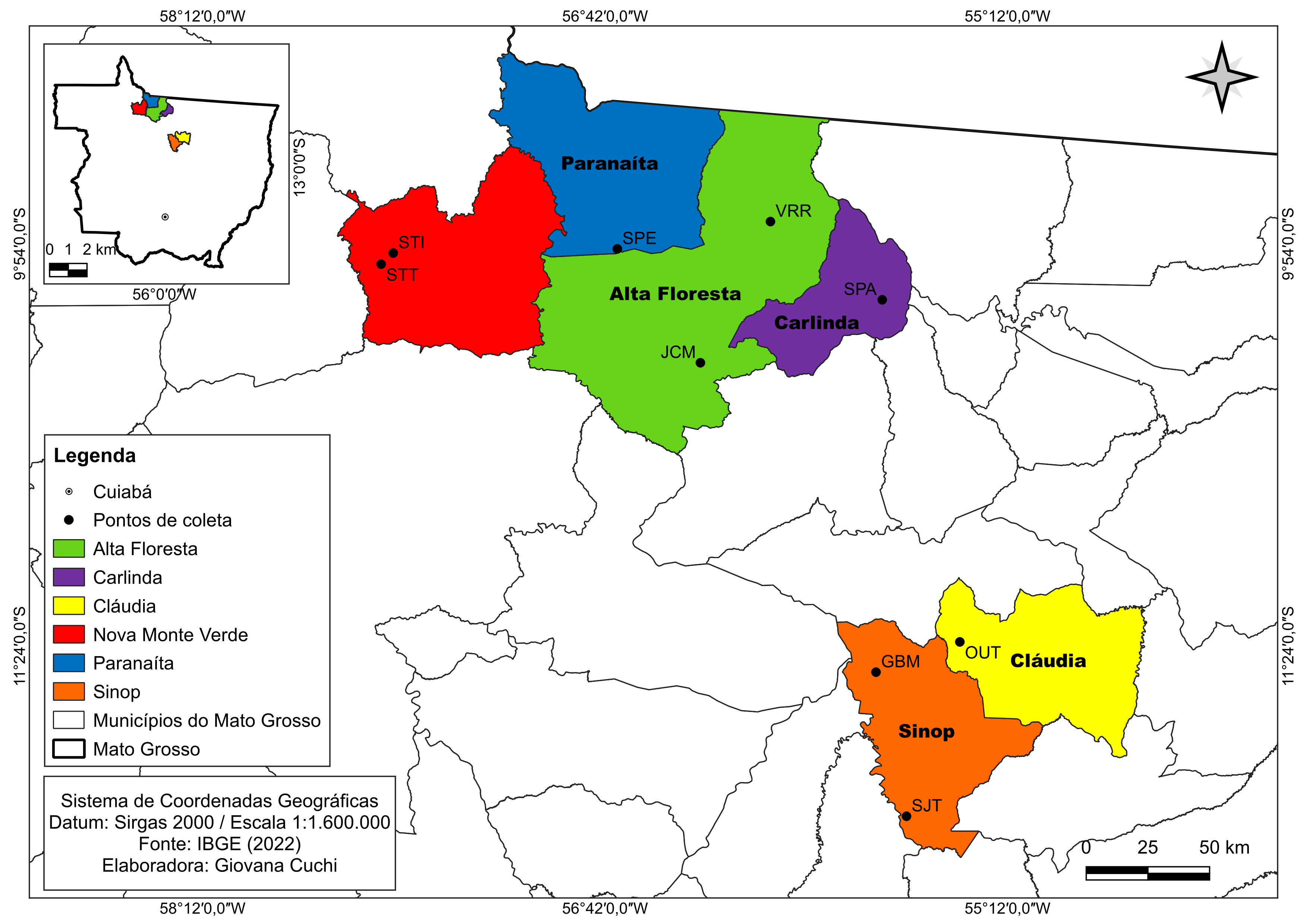 Mapa de identificação e localização