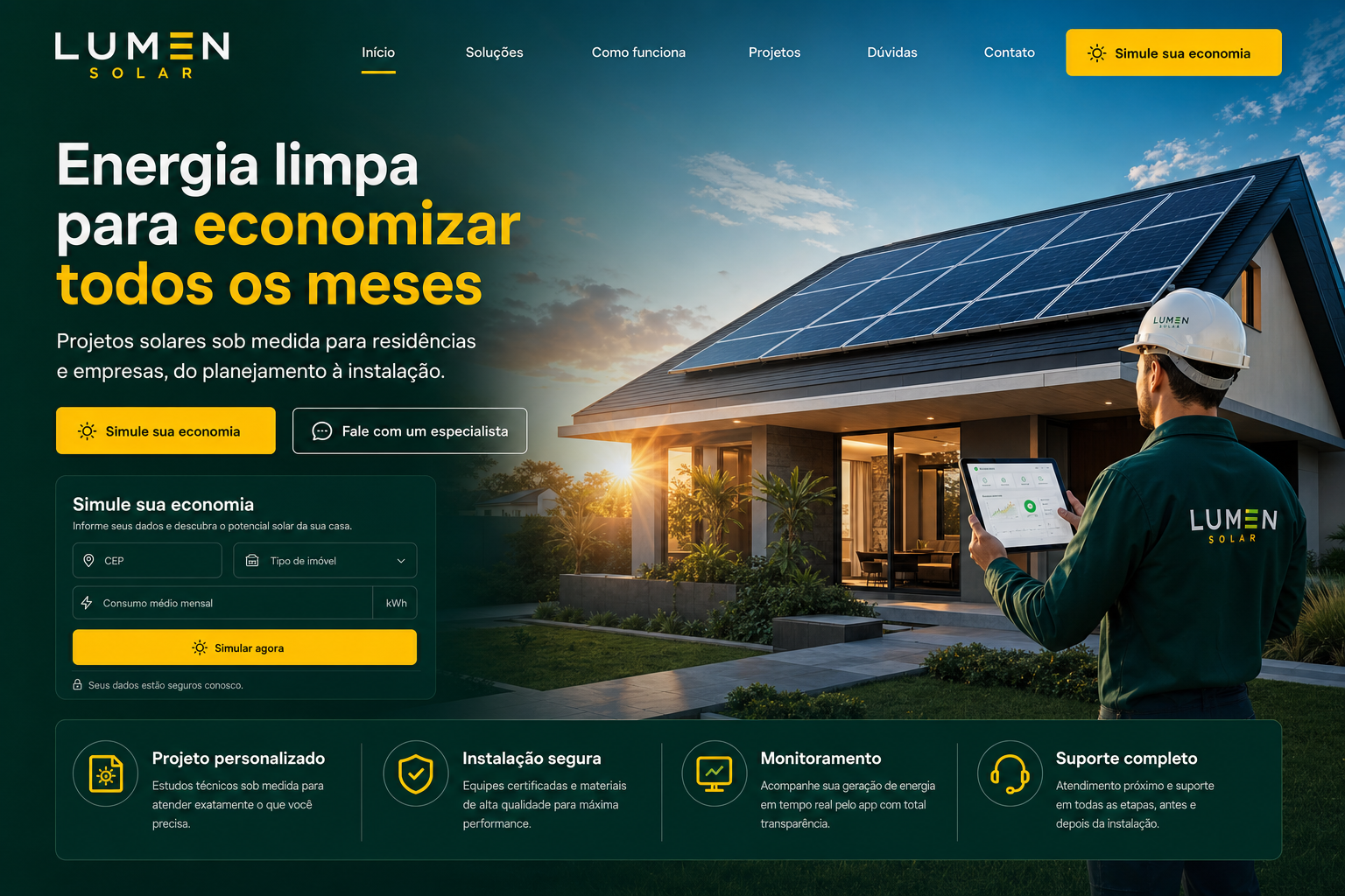 Lumen Solar - Landing page
