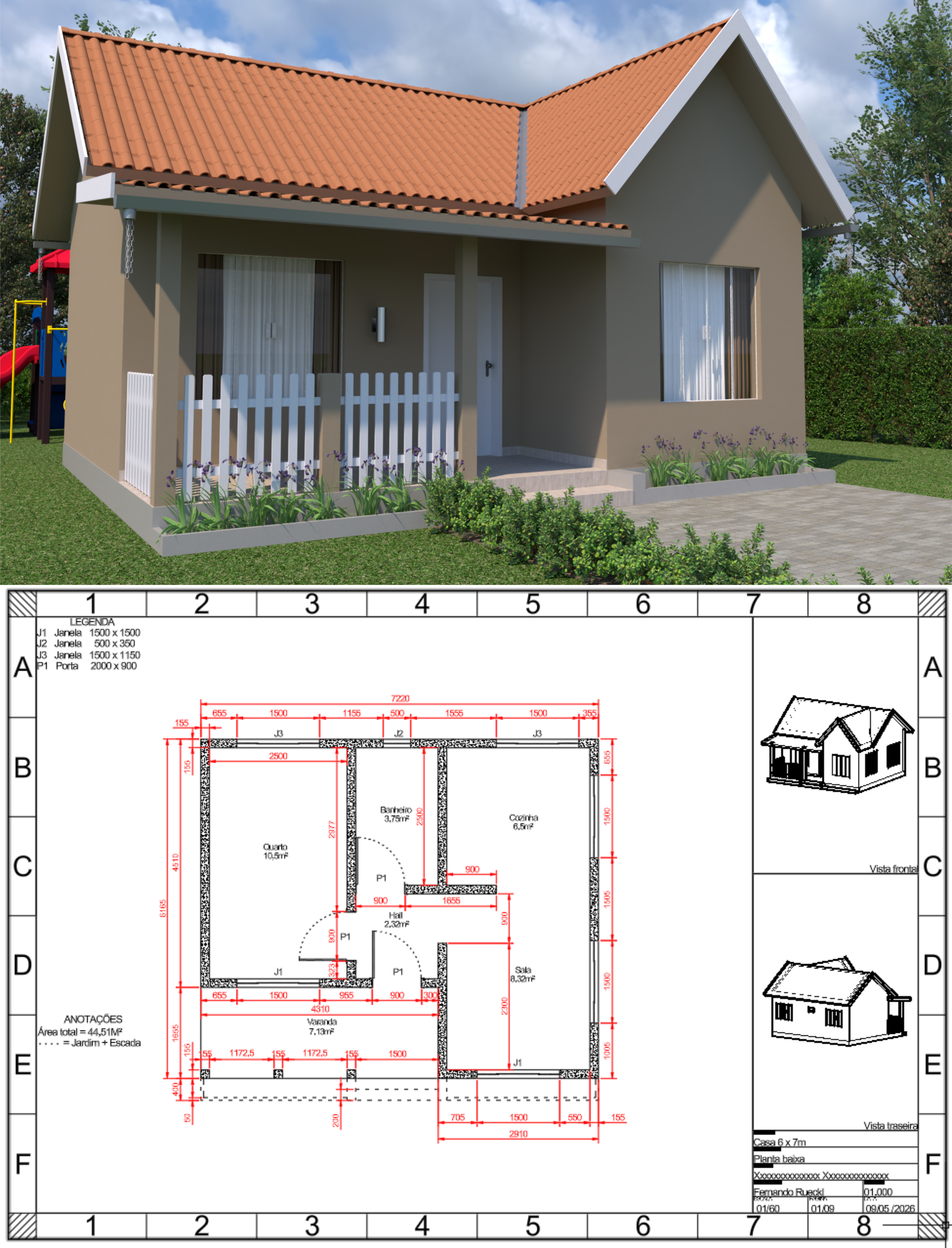 Casa 6 x 7 metros