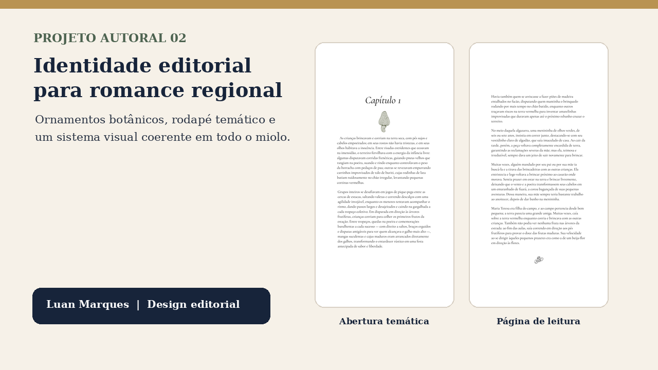 Identidade Editorial para Romance Regional