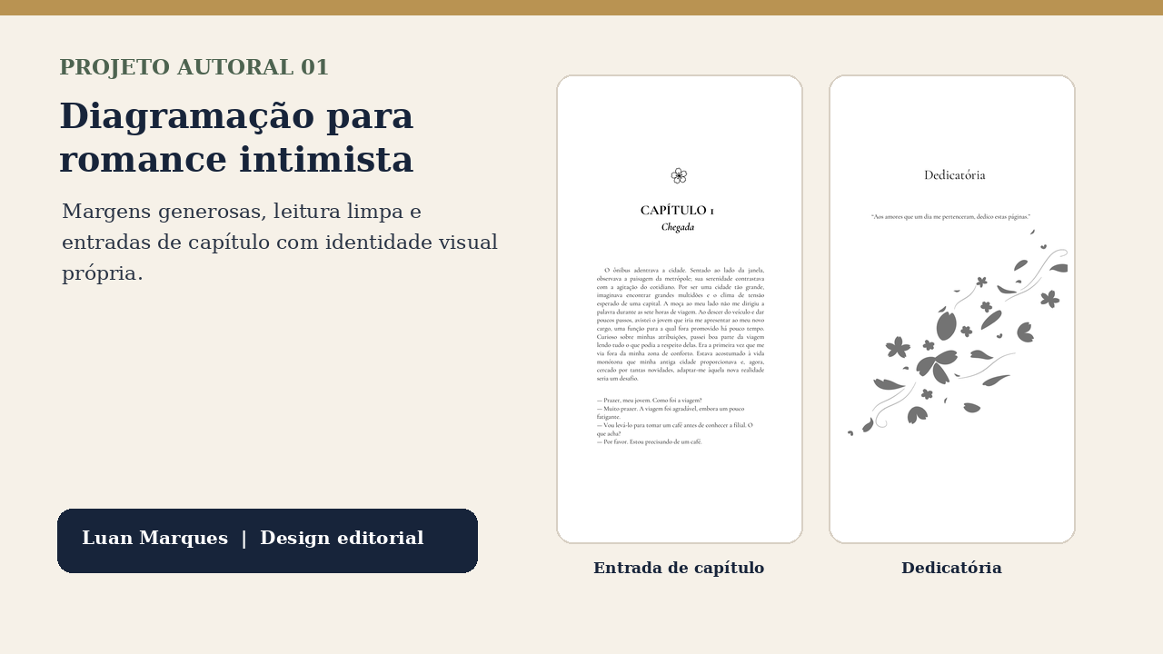 Diagramação para Romance Intimista