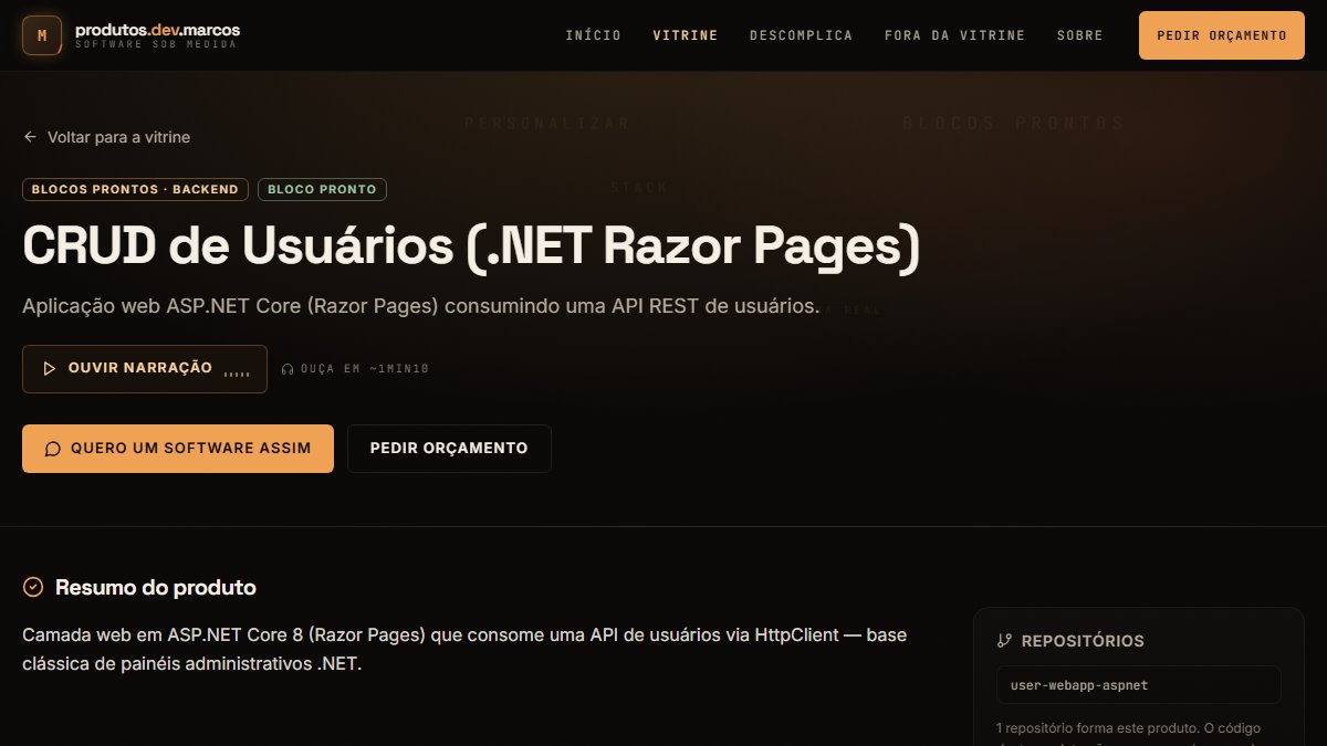 CRUD de Usuários (.NET Razor Pages)
