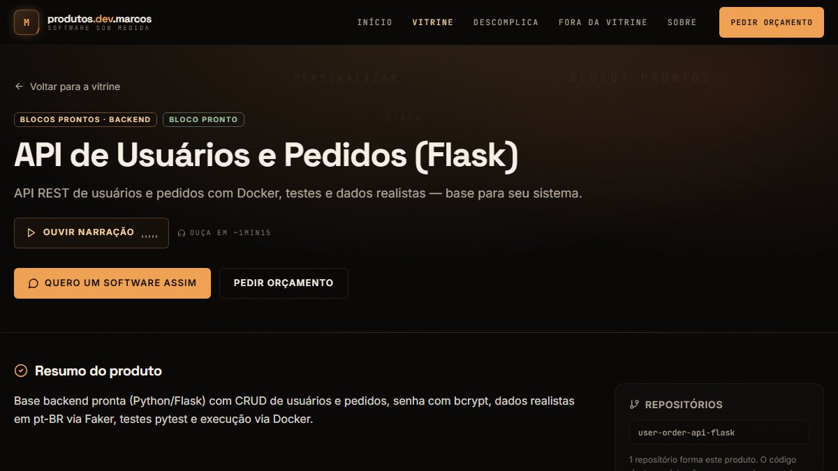 API de Usuários e Pedidos (Flask)