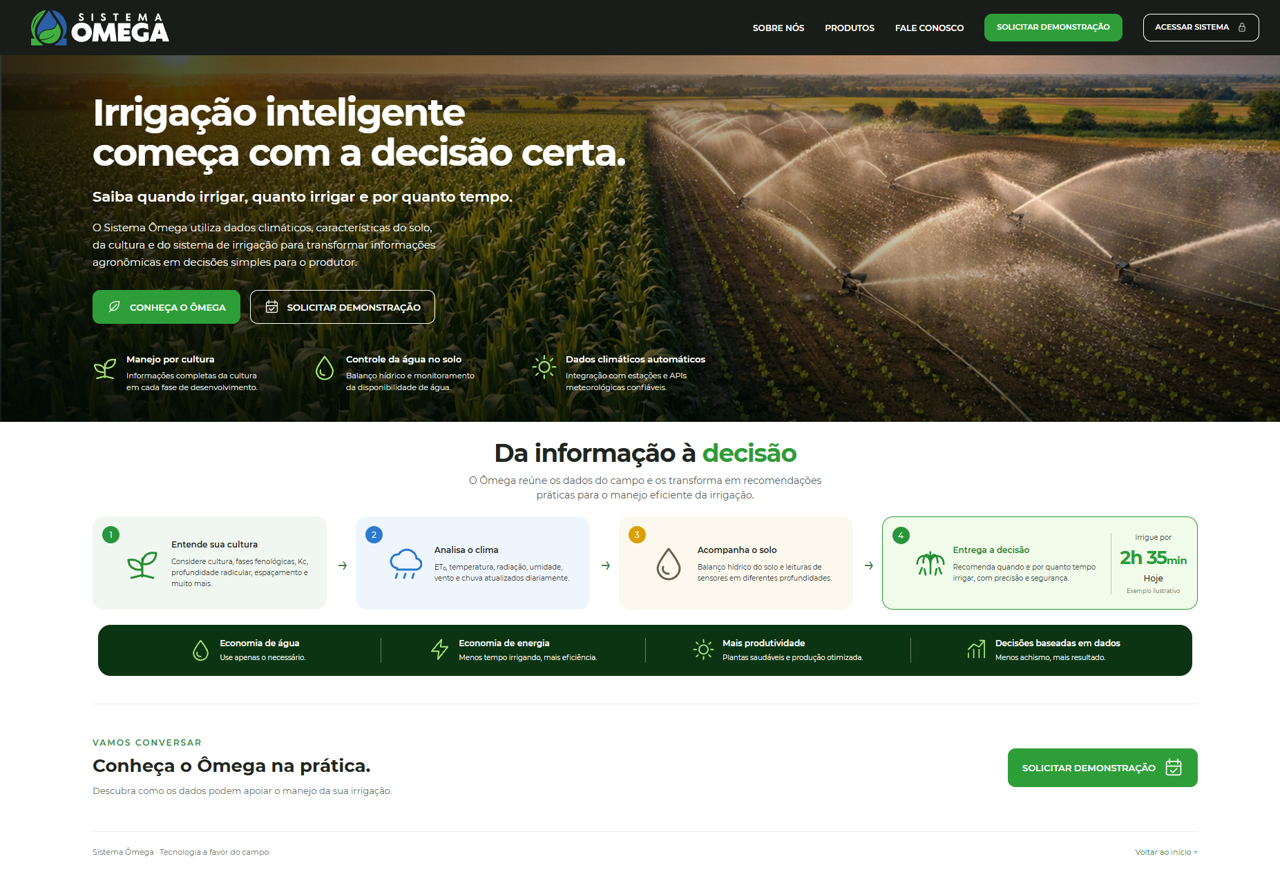 Página inicial Sisteema Ômega