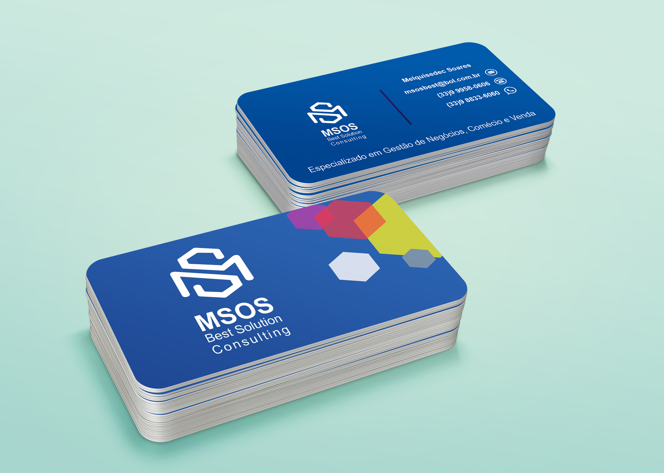 Cartão de visitas MSOS Gestão.