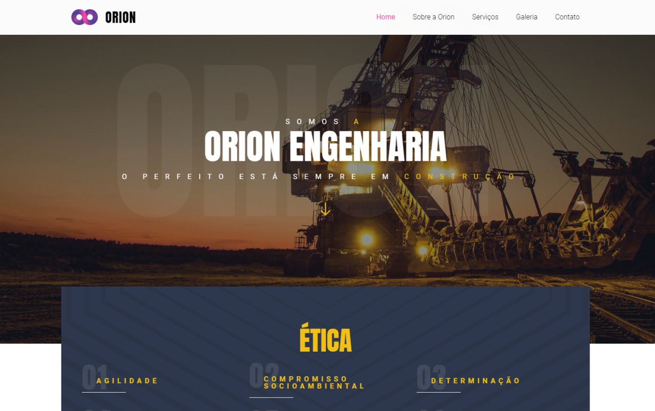Landing Page - Orion Engenharia