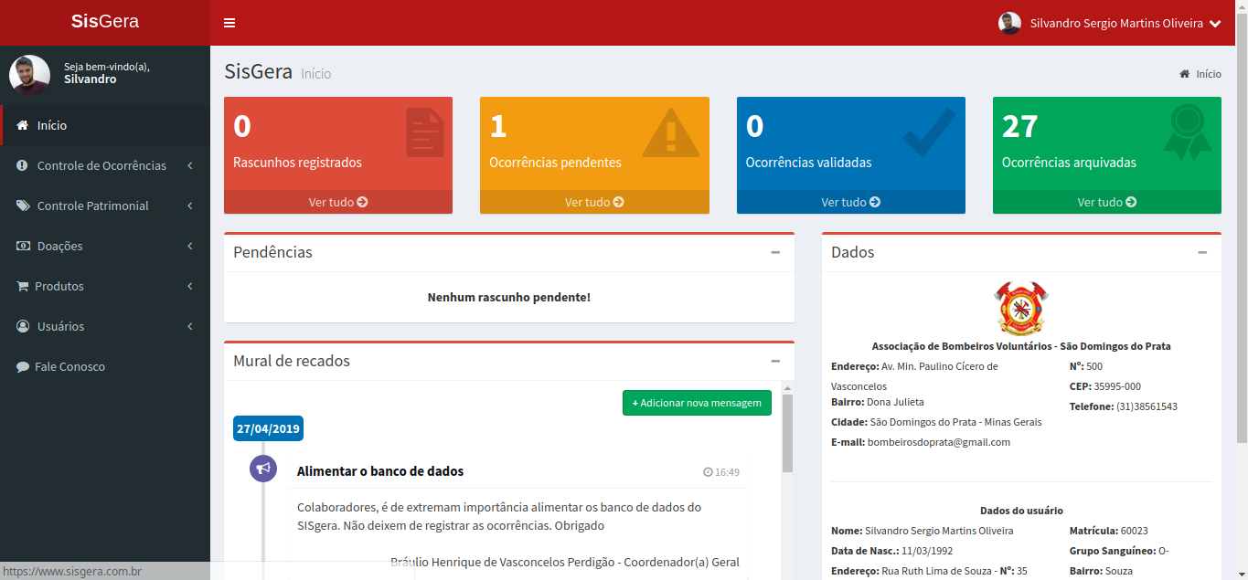 SisGera - Sistema de Gerenciamento e Registro de Atividades