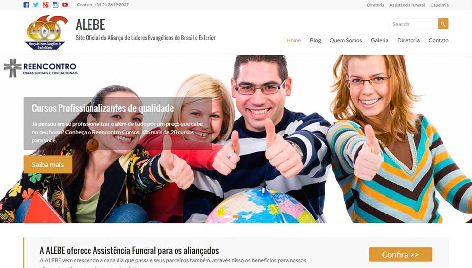 Site para Aliança de Lideres Evangélicos do Brasil e Exterior