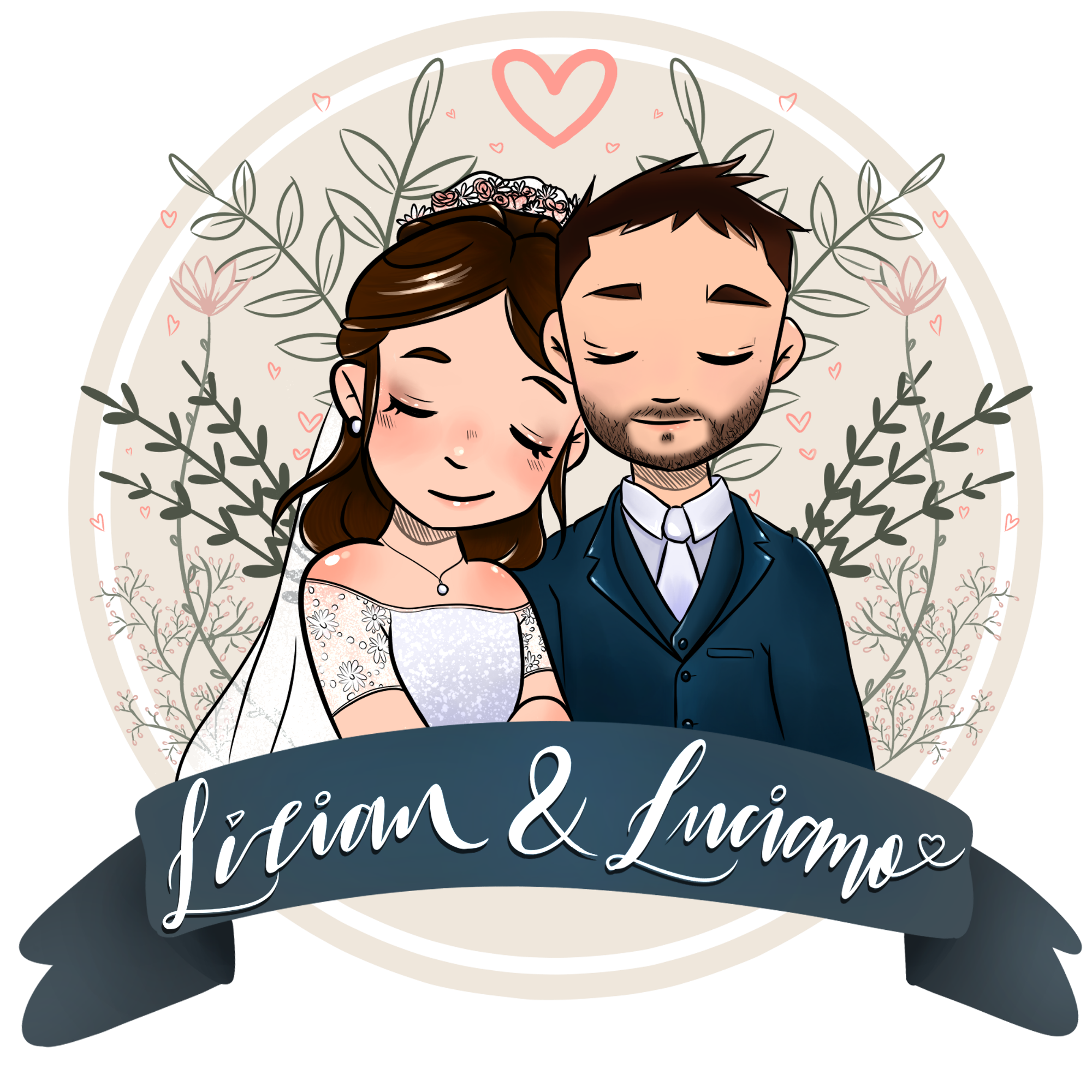 Arte personalizada para convites de casamento