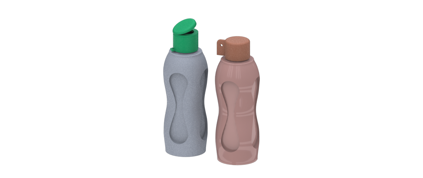 DESENHO CAD RENDERIZADO - MODELOS DE GARRAFAS
