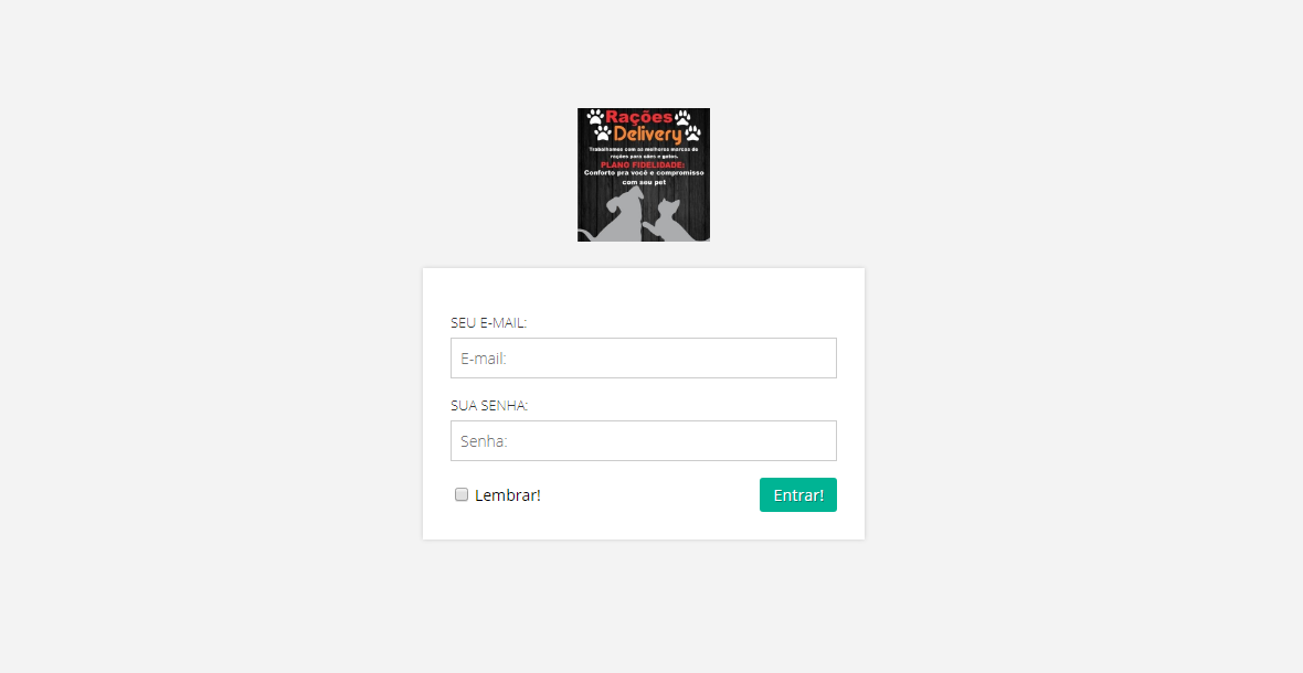 Sistema de gestão para Rações Delivery